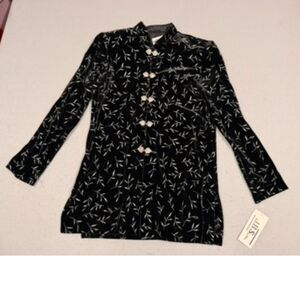 Vintage Black J.B.S. Glitter Sparkle Blazer Jacket Starburst NWT Size 10